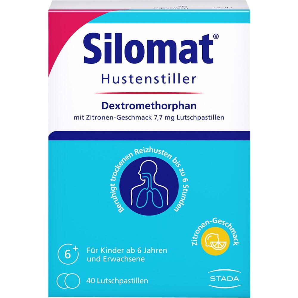 Verpackung mit Hustenlutschpastillen, die Zitronen-Geschmack haben.